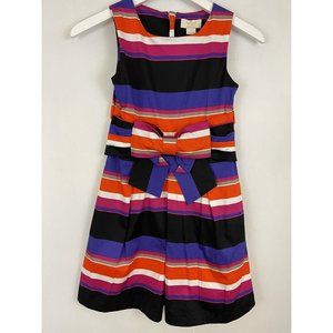 Kate Spade Girls  Striped Bow JILLIAN Dress Size 10 Pockets Cotton